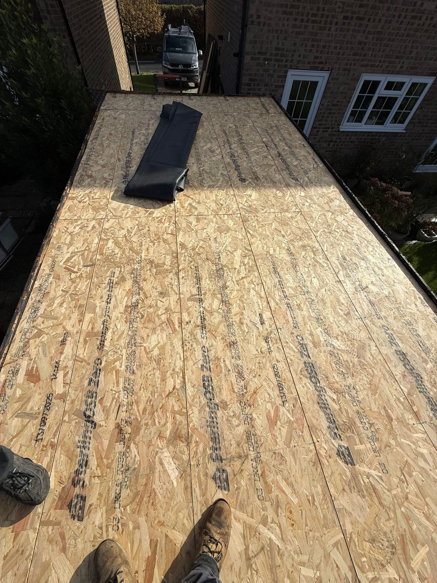 OSB deck preparation for flat roof membrane