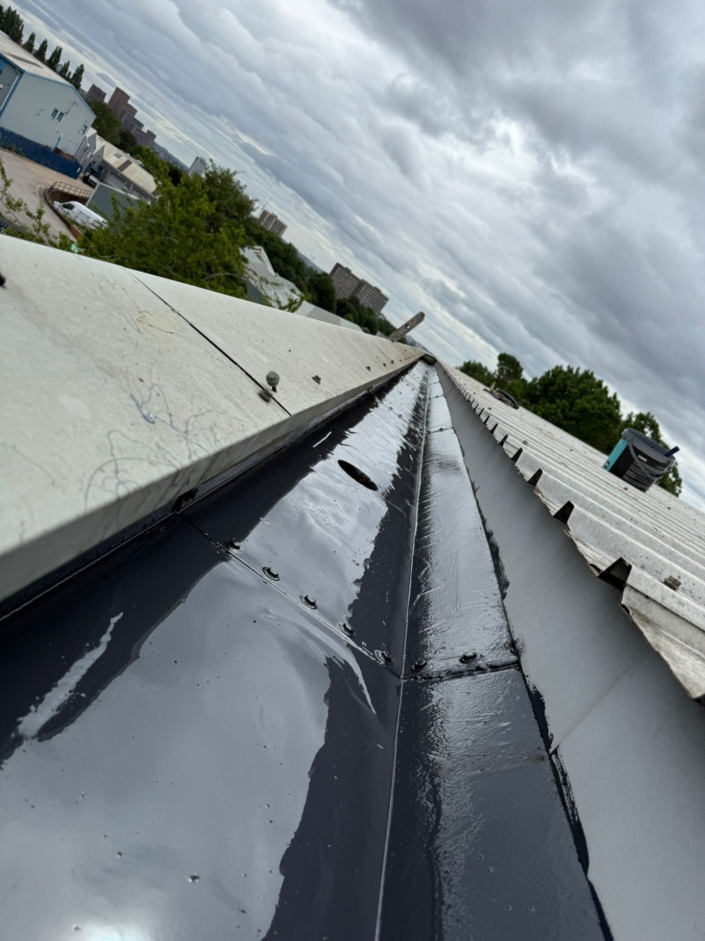 Valley gutter detail with proper drainage