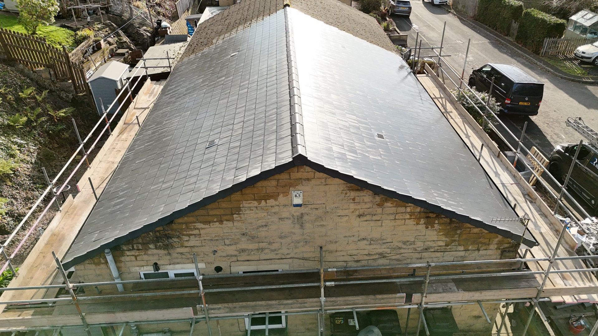 New natural slate re-roof on period property